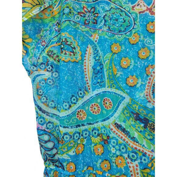 Lauren Ralph Lauren Mesh Swim‎ Cover-Up Dress S Paisley Boho Beachwear - Picture 7 of 7
